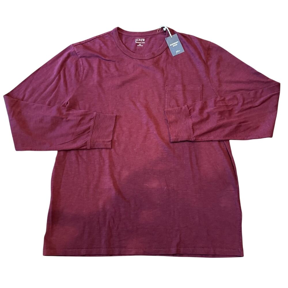 NWT J. Crew Men's Garment Dyed Long Sleeve Pocket T-Shirt Size XL